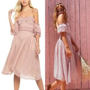 NWT Lani The Label Monroe Midi Dress Red Corset Coquette Milkmaid Party Size XS